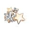 Dermal Anchor rose doré double cristal étoile argenté