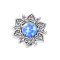 Dermal Anchor silber Herzblume mit Opal blau