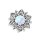 Dermal Anchor silber Herzblume mit Opal weiss