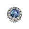 Dermal Anchor argent cercle de cristal avec grand cristal bleu