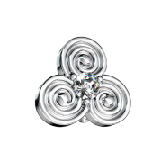 Dermal Anchor silver three circles with crystal