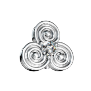 Dermal Anchor argent trois cercles avec cristal