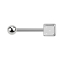 Micro barbell silver with ball and cube