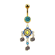 Banane dorée avec pendentif Tribal