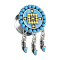 Flared Plug Aztec Tribal pierres turquoises avec pendentif