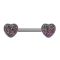 Barbell argent avec coeur Druse pierre noire