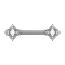 Barbell silber Blumenquadrat filigran mit Opal weiss
