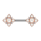 Barbell rose gold vintage flower with pearls