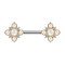 Gold-plated barbell vintage flower with pearls
