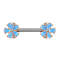 Barbell or rose fleurs rondes avec opale aqua