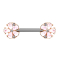 Barbell rose gold round flower blossoms with white opal