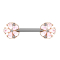 Barbell or rose fleurs rondes avec opale blanche