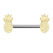 Barbell silber mit Ananas