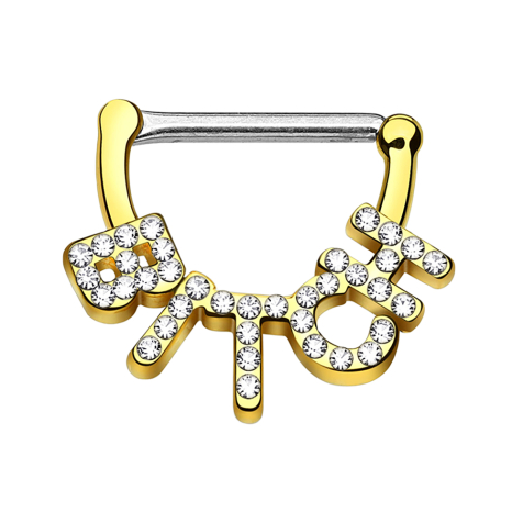 Barbell Clicker 14k gold-plated Bitch