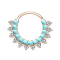 Micro piercing ring rose gold with turquoise stones and crystals