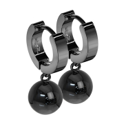 Folding earring black pendant ball