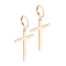 Orecchino in oro rosa con ciondolo a croce