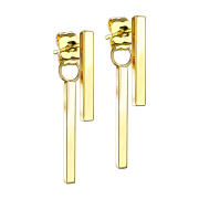 Gold-plated ear stud bar pendant bar