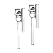 Stud earrings silver bar pendant bar