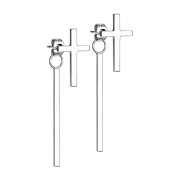 Stud earrings silver cross pendant bar