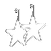 Stud earrings silver bar pendant star