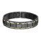 Black matt bracelet with two gold stripes