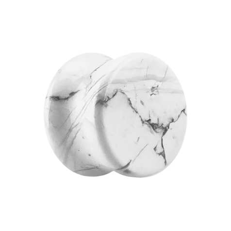 Flared Plug en pierre Howlith