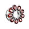 Flesh tunnel silver crystal tree red