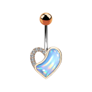 Banane rose doré cœur avec cristal et pierre...