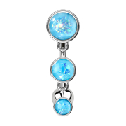 Banana silver with pendant three shields opal glitter blue