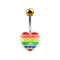 Banana gold-plated heart with opal glitter rainbow