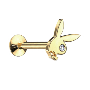 Micro labret internal thread gold-plated Playboy Bunny