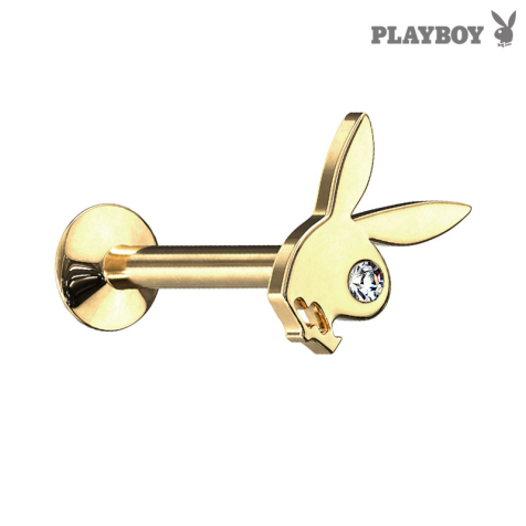 Micro Labret filo interno placcato oro Playboy Bunny