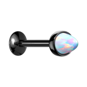 Micro Labret Innengewinde schwarz Opal Cone weiss