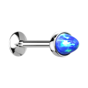 Micro Labret femelle argenté Opal Cone bleu