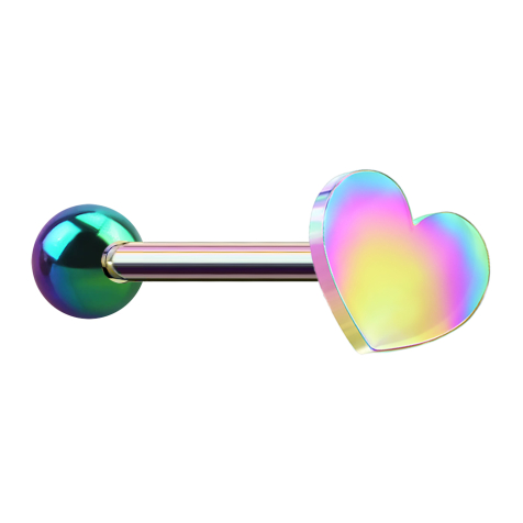 Micro Barbell colored with ball and heart