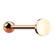 Micro barbell rose gold with ball and disk