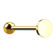 Gold-plated micro barbell with ball and washer