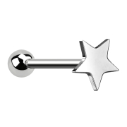 Micro barbell silver with ball and star