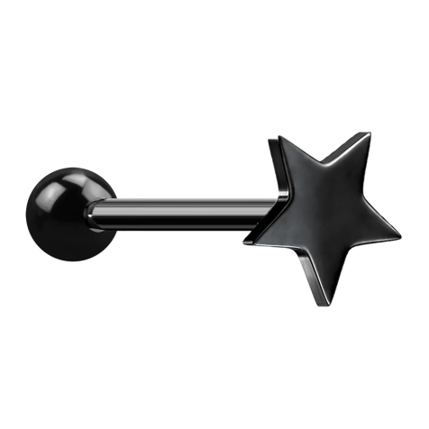Micro Barbell schwarz mit Kugel und Stern