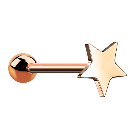 Micro Barbell rosegold mit Kugel und Stern