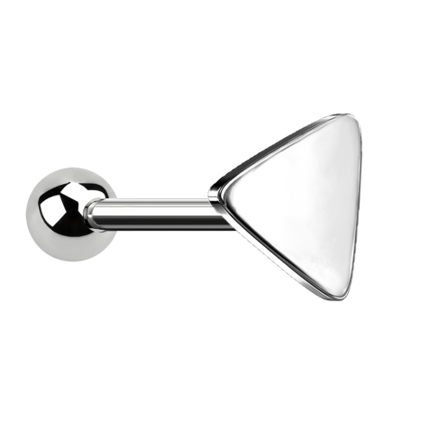Micro barbell silver with ball and triangle
