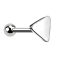 Micro barbell silver with ball and triangle