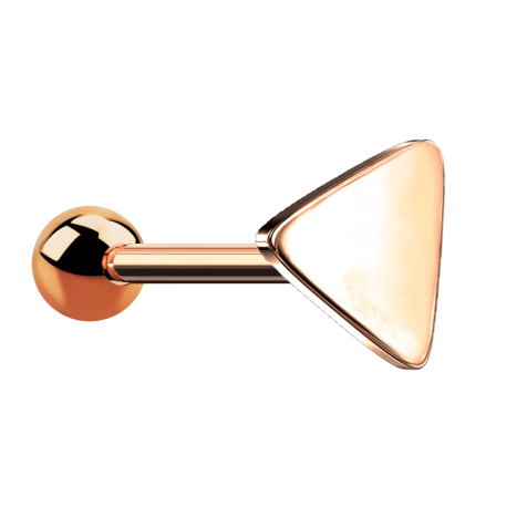 Micro barbell rose gold with ball and triangle