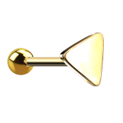 Gold-plated micro barbell with ball and triangle