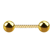 Micro barbell gold-plated braided with two balls