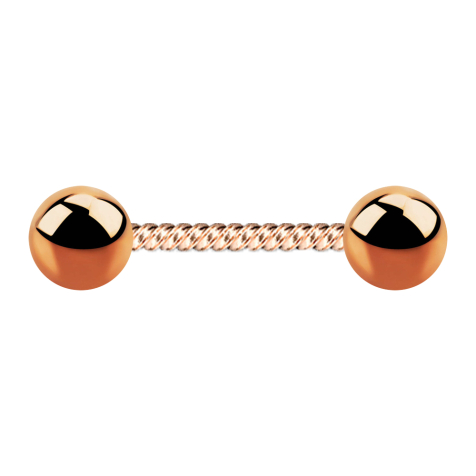 Micro Barbell rosegold geflochten mit zwei Kugeln