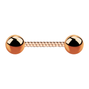 Micro Barbell rosegold geflochten mit zwei Kugeln