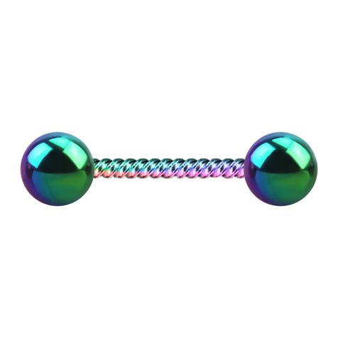 Micro Barbell tressé en couleur avec deux boules
