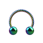 Micro Circular Barbell colored braided with two balls